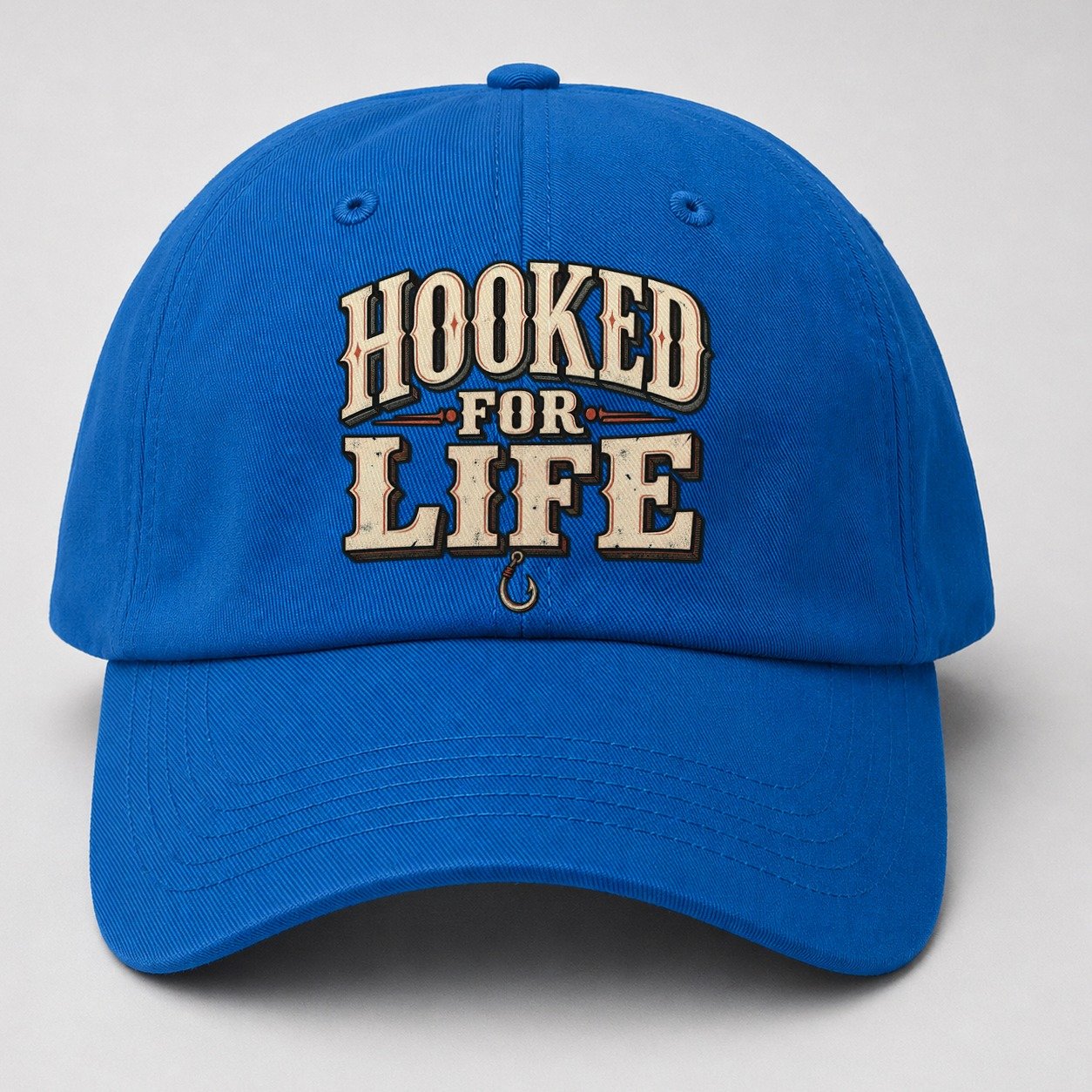 Hooked For Life American Wit Baseball Cap – Blue