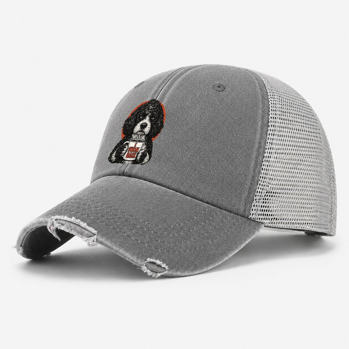 Portuguese Water Dog Mug Truths Washed Trucker Hat – Grey