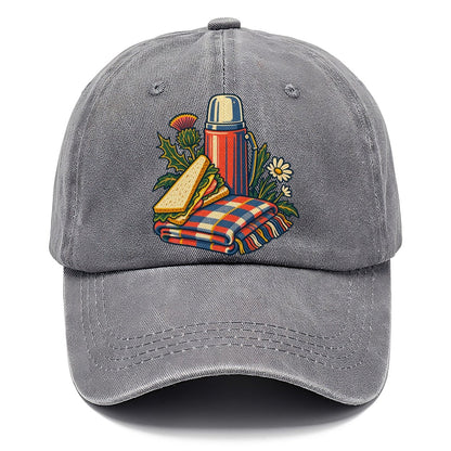 Picnic Flask Sandwich And Checked Blanket Uk Culture Heritage Classic Cap – Urban Haze
