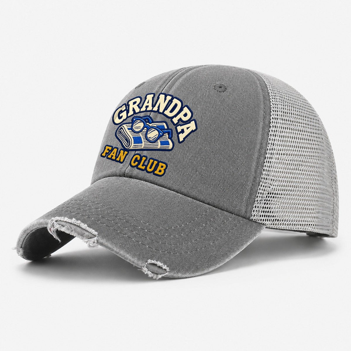 Grandpa Fan Club Washed Trucker Hat – Grey