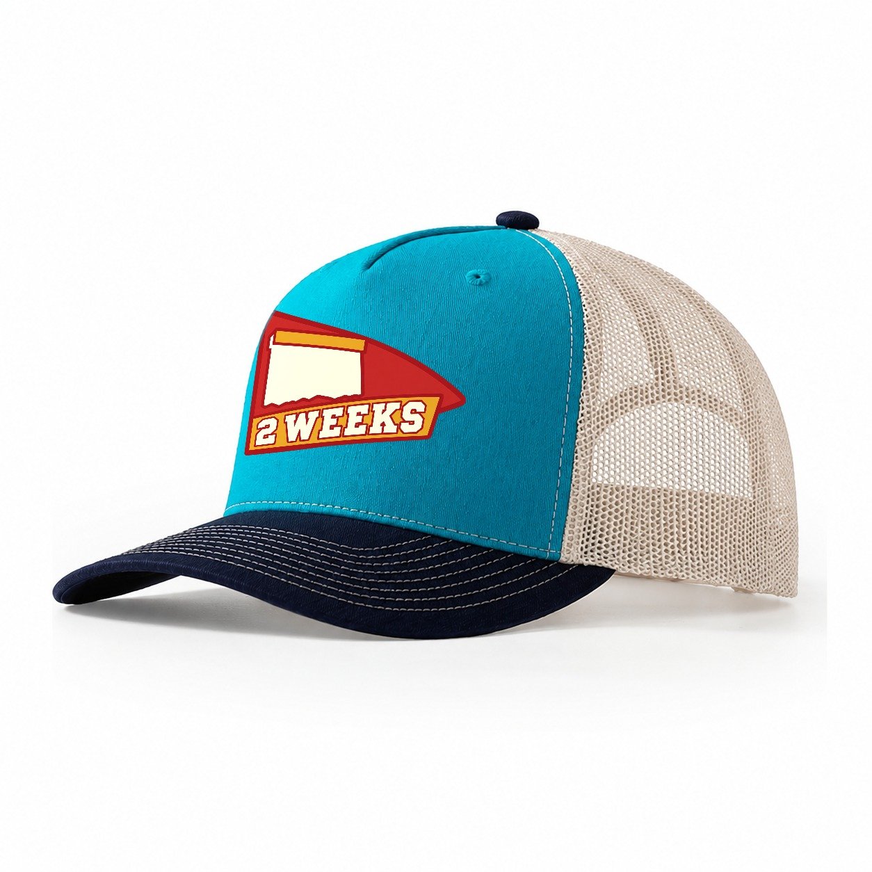 Two Weeks Trucker Hat – Teal Navy