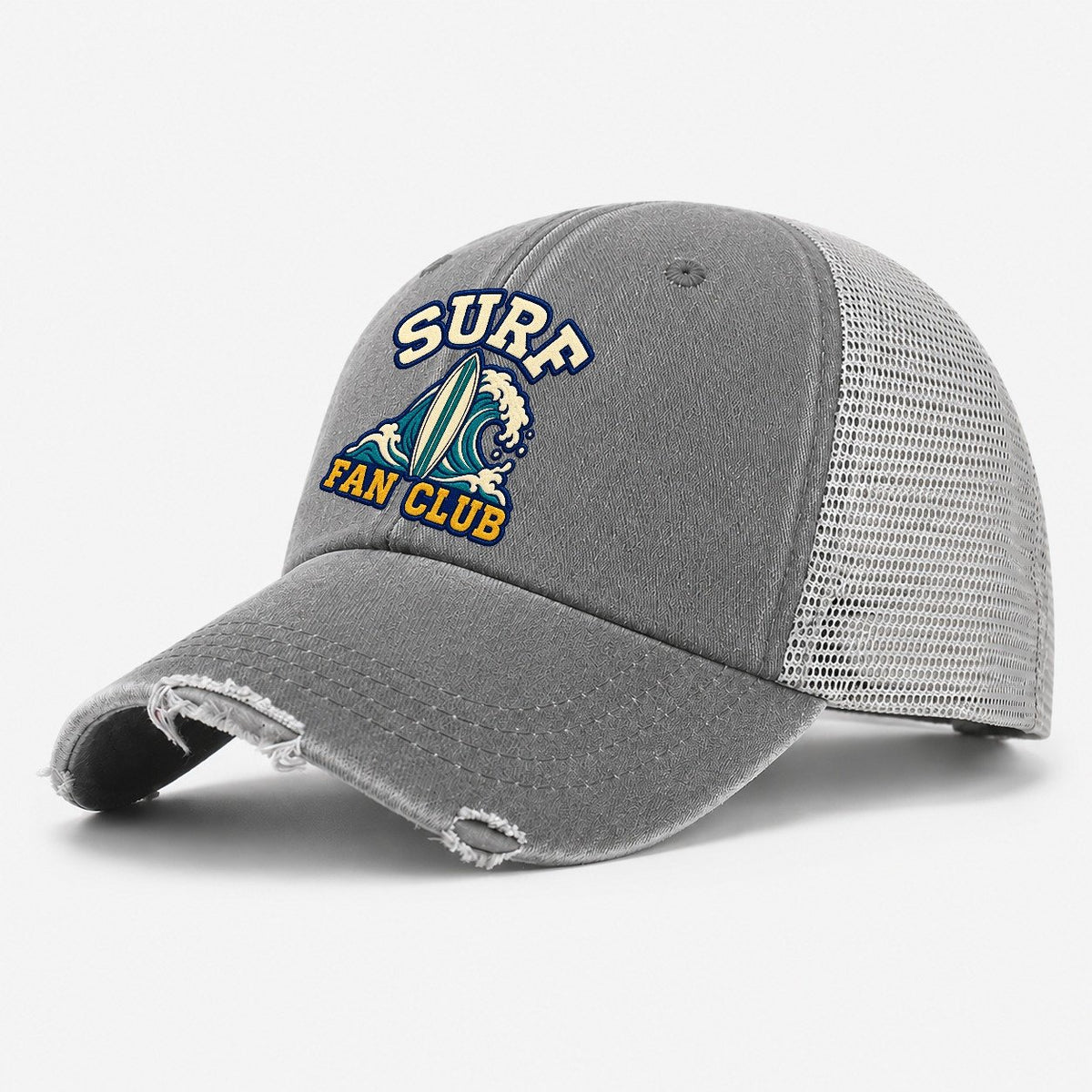 Surf Fan Club Washed Trucker Hat – Grey