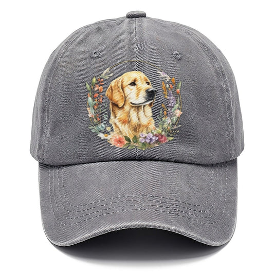 Golden Retriever Floral Portrait Classic Cap – Urban Haze