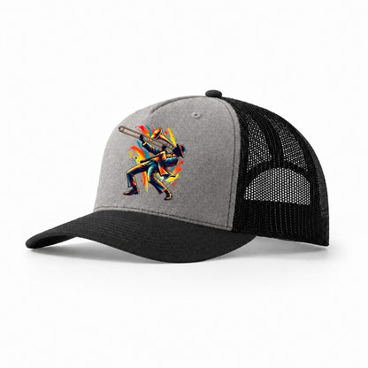 Slide Trombone Player Trucker Hat – Grey Black