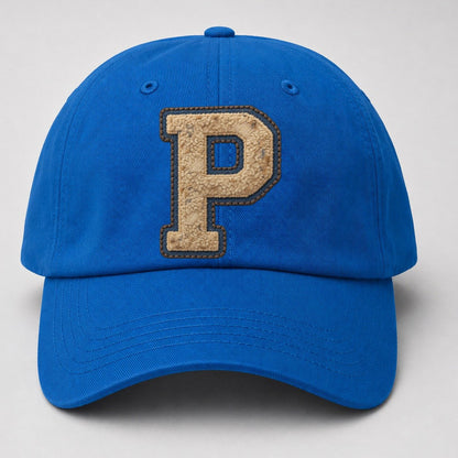 Varsity Chenille P Monogram Baseball Cap – Blue