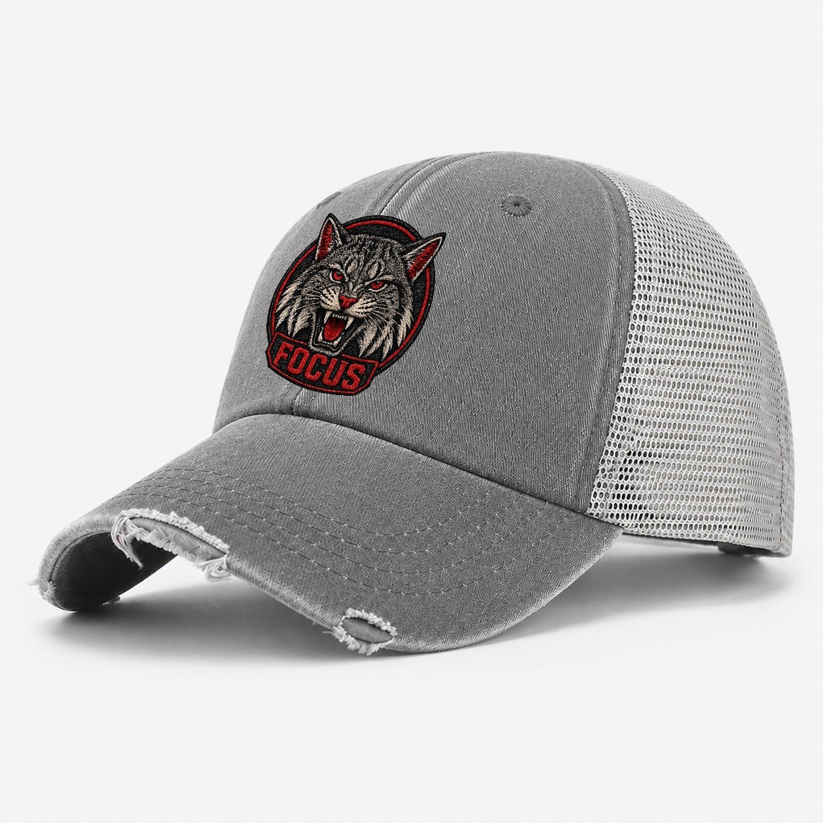 Bobcat Focus Badge Washed Trucker Hat – Grey