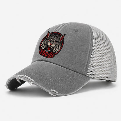 Bobcat Focus Badge Washed Trucker Hat – Grey