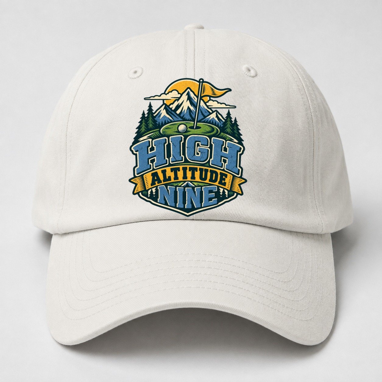 High Altitude Nine Golf Life Baseball Cap – Off White