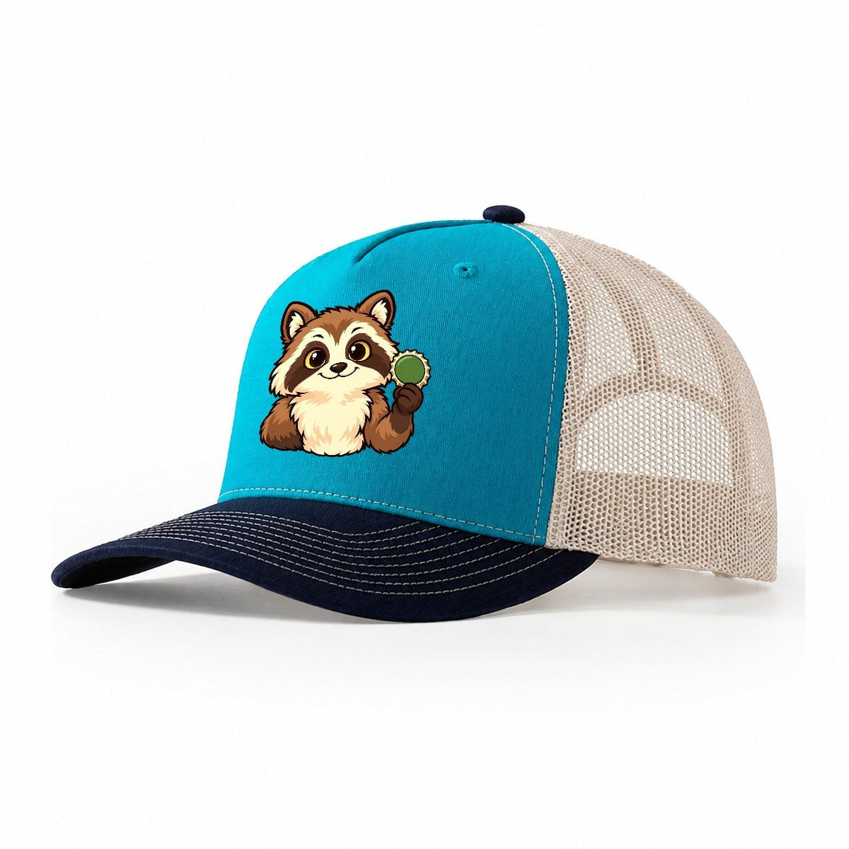 Cellar Raccoon Homebrewing Trucker Hat – Teal Navy
