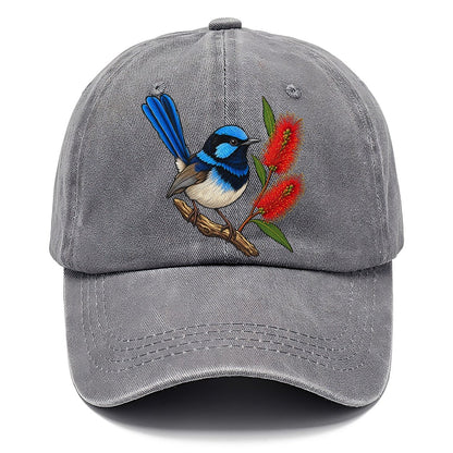 Superb Fairywren And Bottlebrush Australia Cultural Icons Classic Cap – Urban Haze