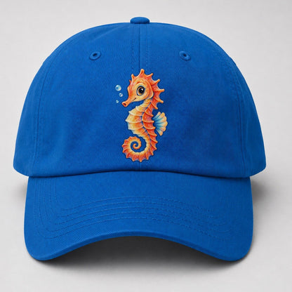 Seahorse Tail Spiral Sea Sprite Baseball Cap – Blue