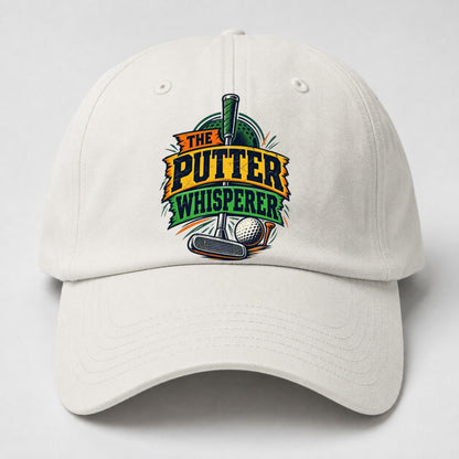 The Putter Whisperer Golf Life Baseball Cap – Off White