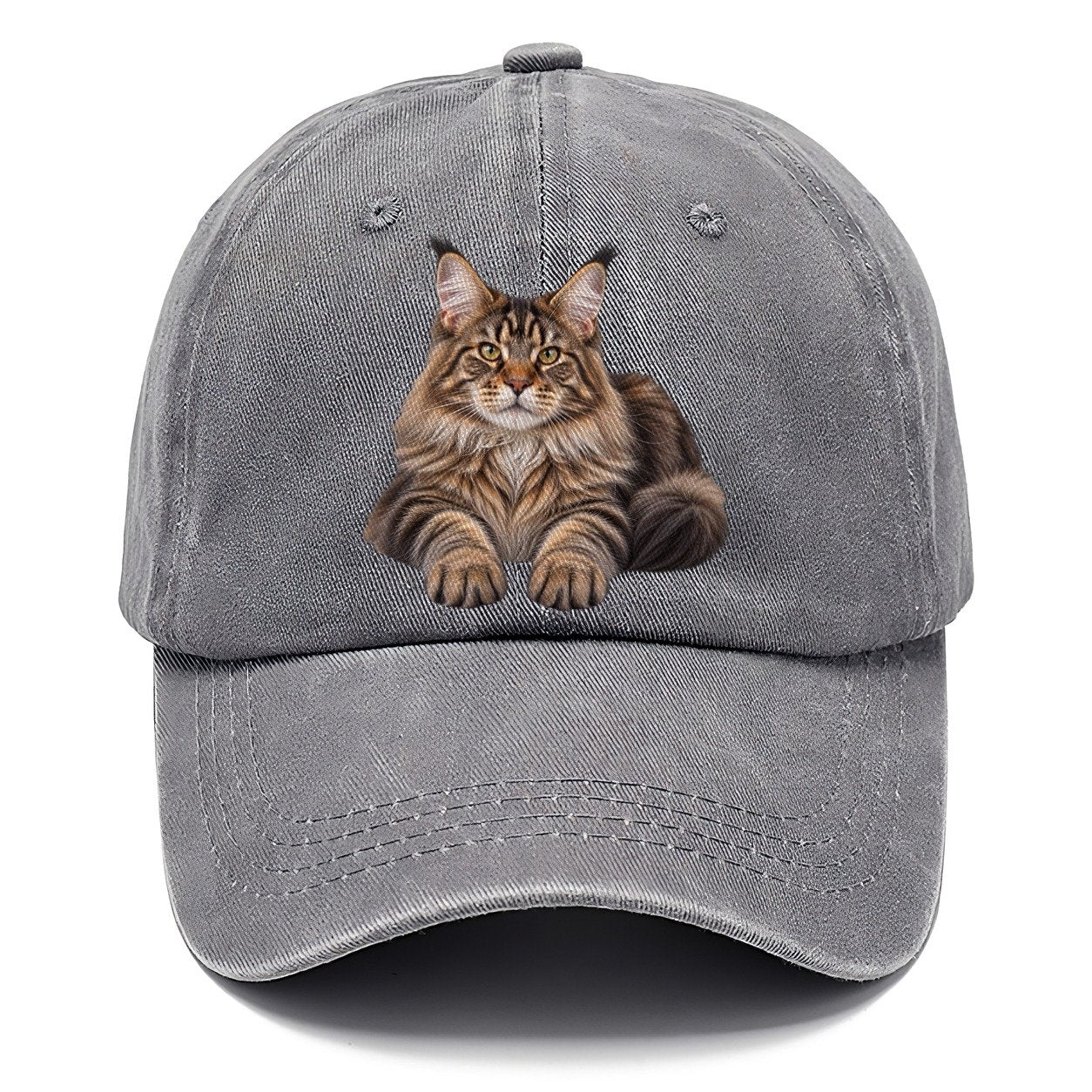 Maine Coon Reclining Paws Forward Realistic Cat Portrait Classic Cap – Urban Haze