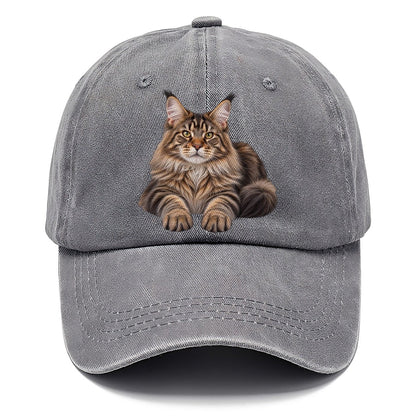 Maine Coon Reclining Paws Forward Realistic Cat Portrait Classic Cap – Urban Haze