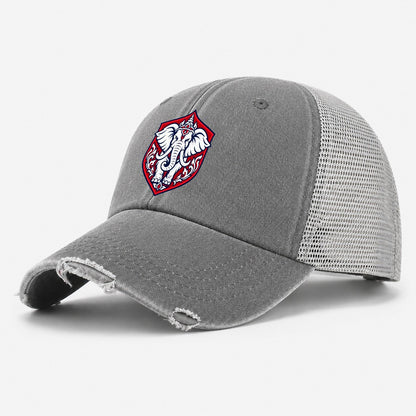 Thailand Minimal Emblem Country Logos Washed Trucker Hat – Grey