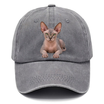 Sphynx Reclining Paws Forward Realistic Cat Portrait Classic Cap – Urban Haze