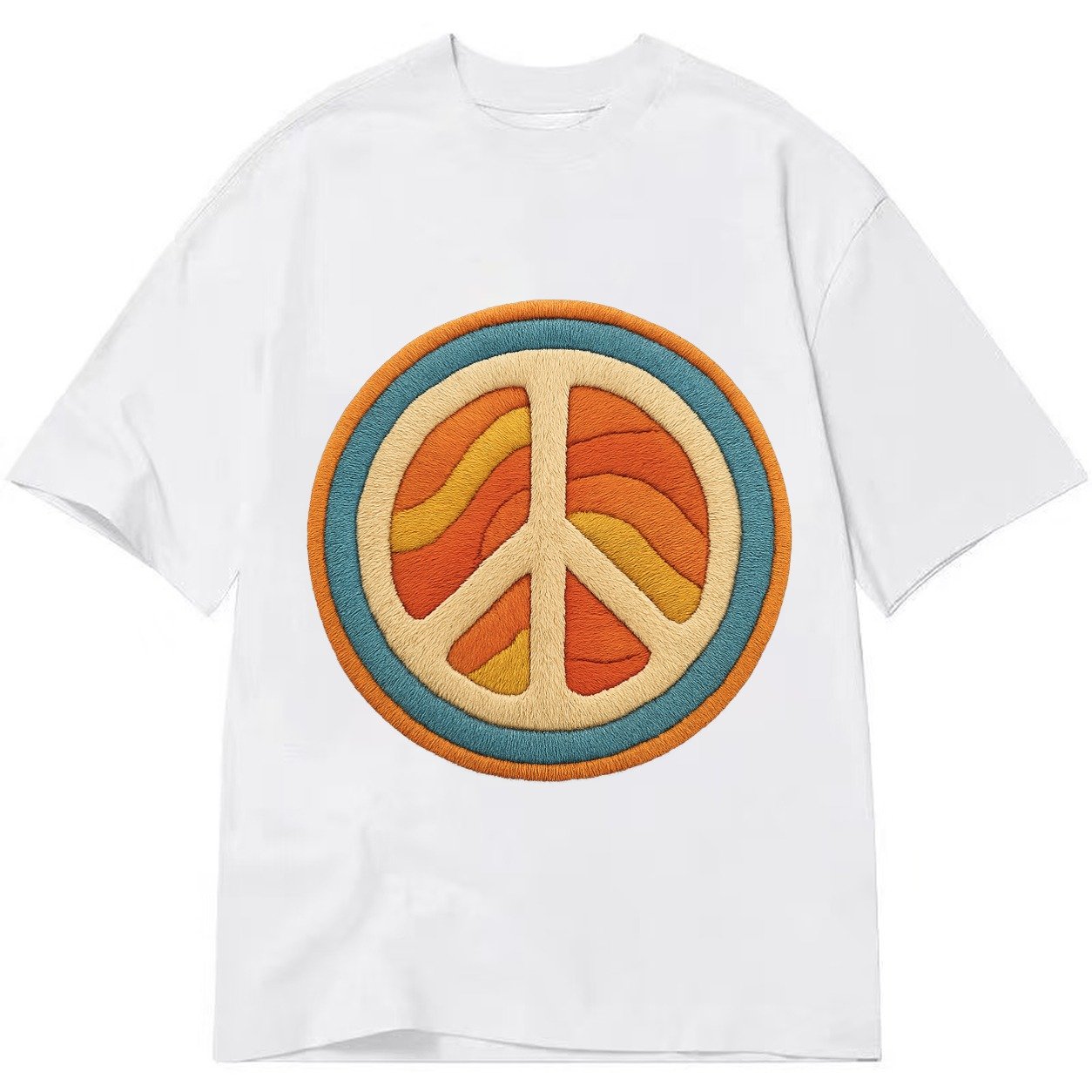 Retro Peace Harmony Classic T-shirt – White