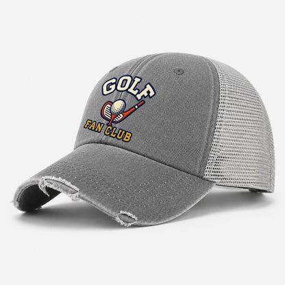 Golf Fan Club Washed Trucker Hat – Grey