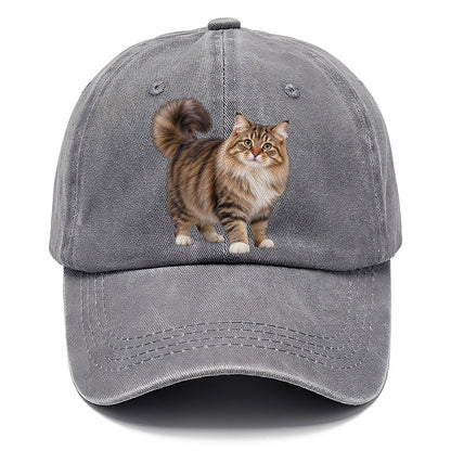 Siberian Standing Three Quarter Realistic Cat Portrait Classic Cap – Urban Haze