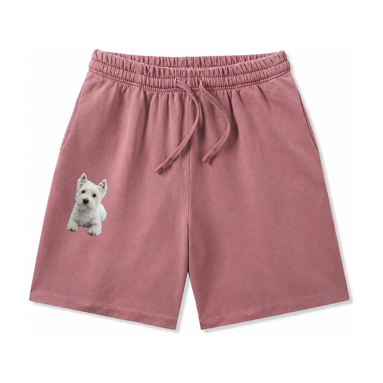 West Highland White Terrier Washed Shorts – Burgundy