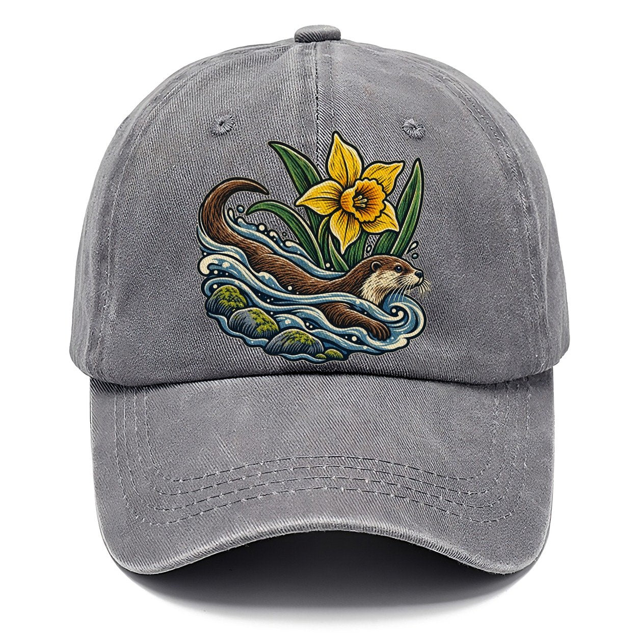 Welsh Otter And Daffodil Stream Uk Culture Heritage Classic Cap – Urban Haze