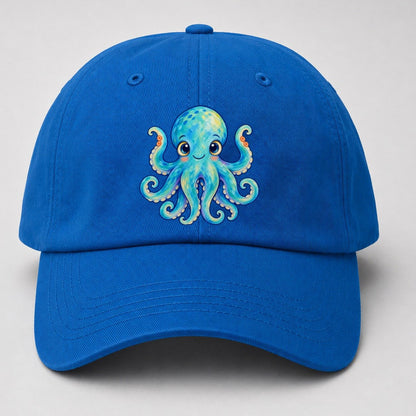Octopus Curious Wave Sea Sprite Baseball Cap – Blue