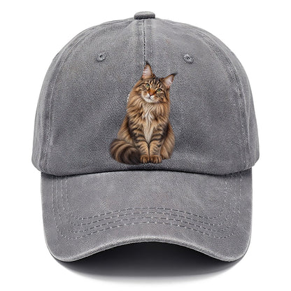 Maine Coon Seated Portrait Realistic Cat Portrait Classic Cap – Urban Haze