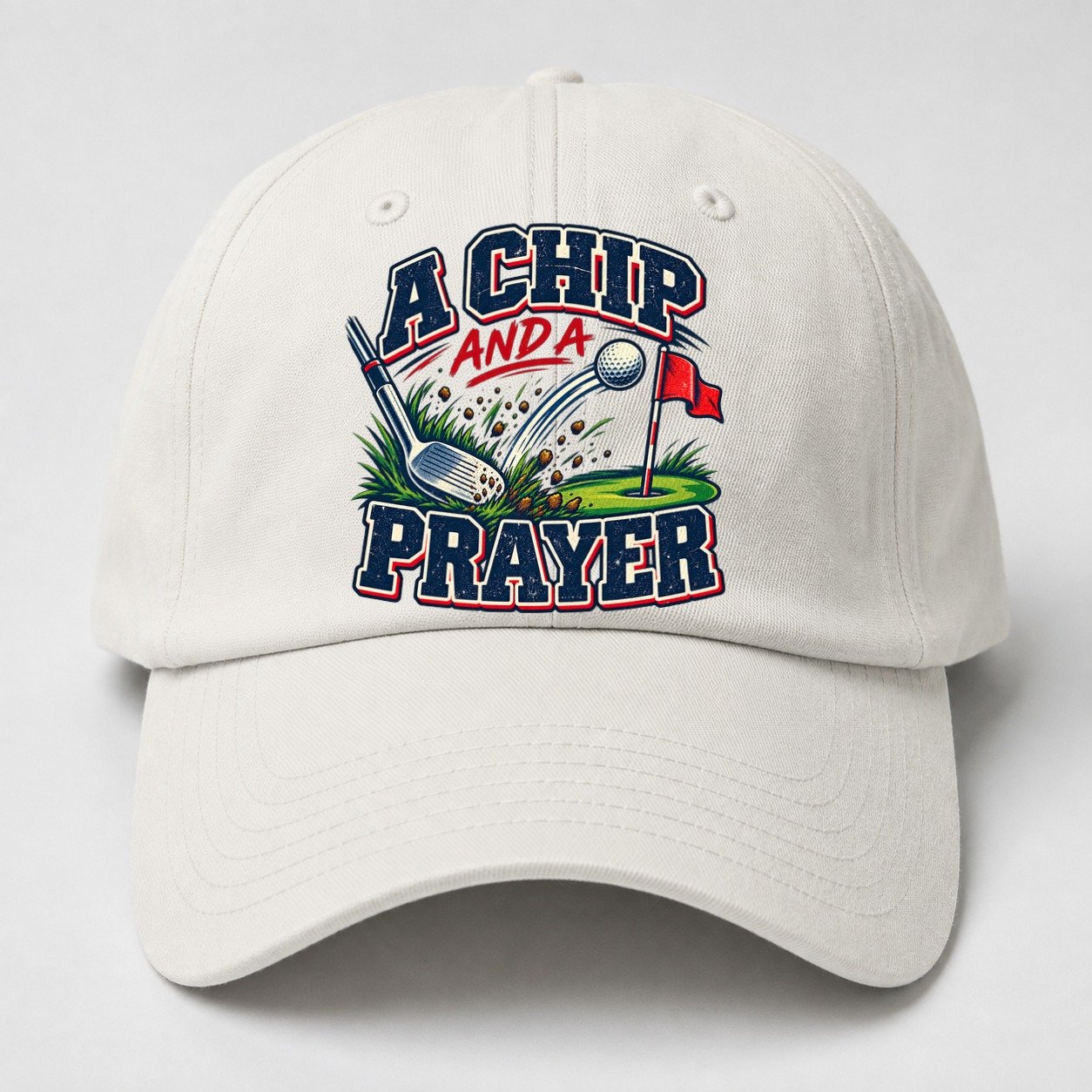 A Chip And A Prayer Golf Life Baseball Cap – Off White