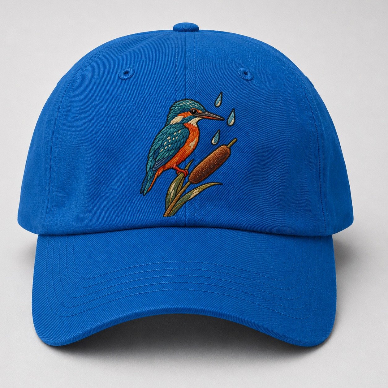 Kingfisher Rain Pause Gentle Wild Baseball Cap – Blue