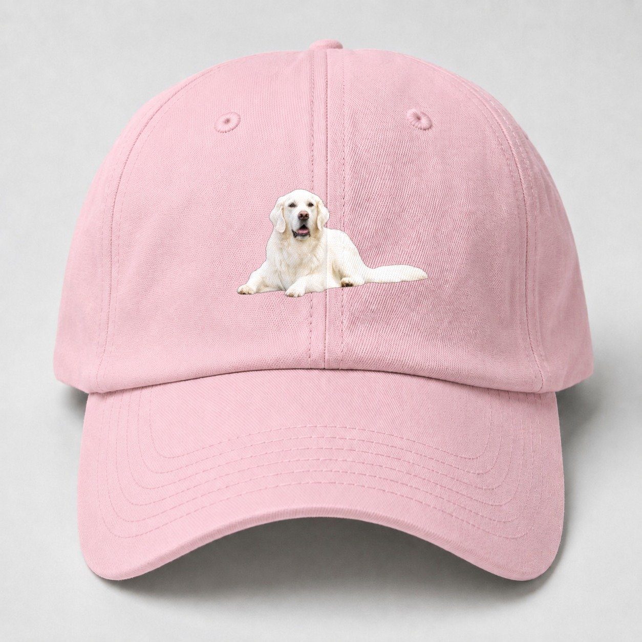 White English Cream Golden Retrievers Baseball Cap – Pink