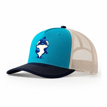 Orca Front Splash Sea Sprite Trucker Hat – Teal Navy