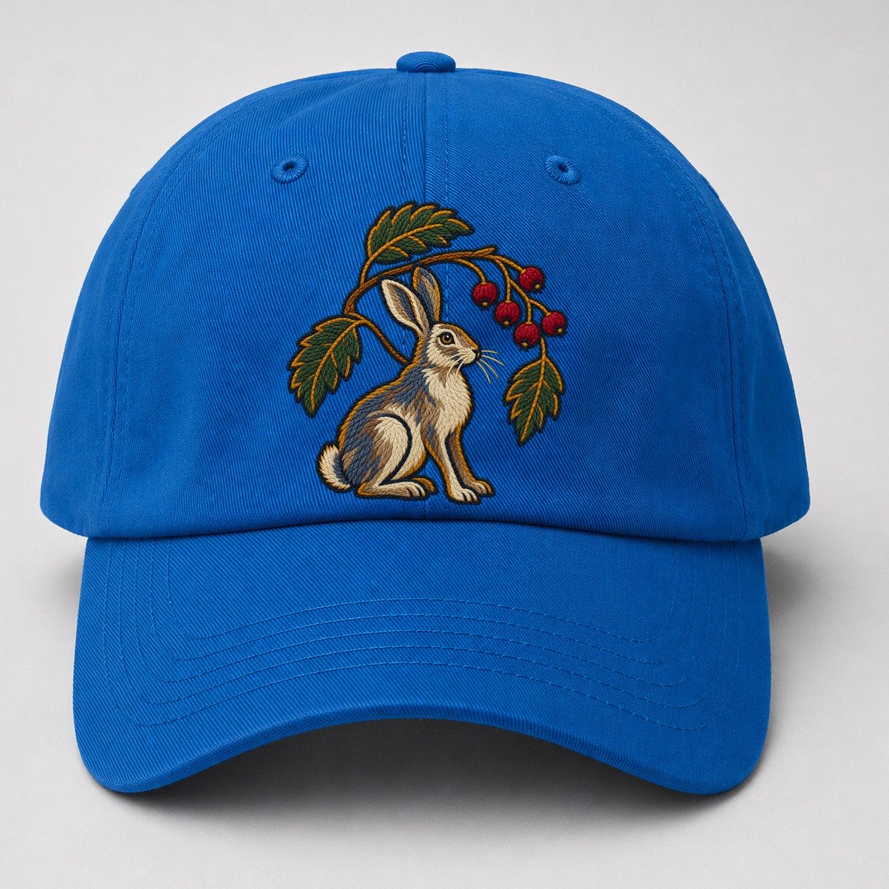Scottish Rowan And Mountain Hare Uk Culture Heritage Baseball Cap – Blue