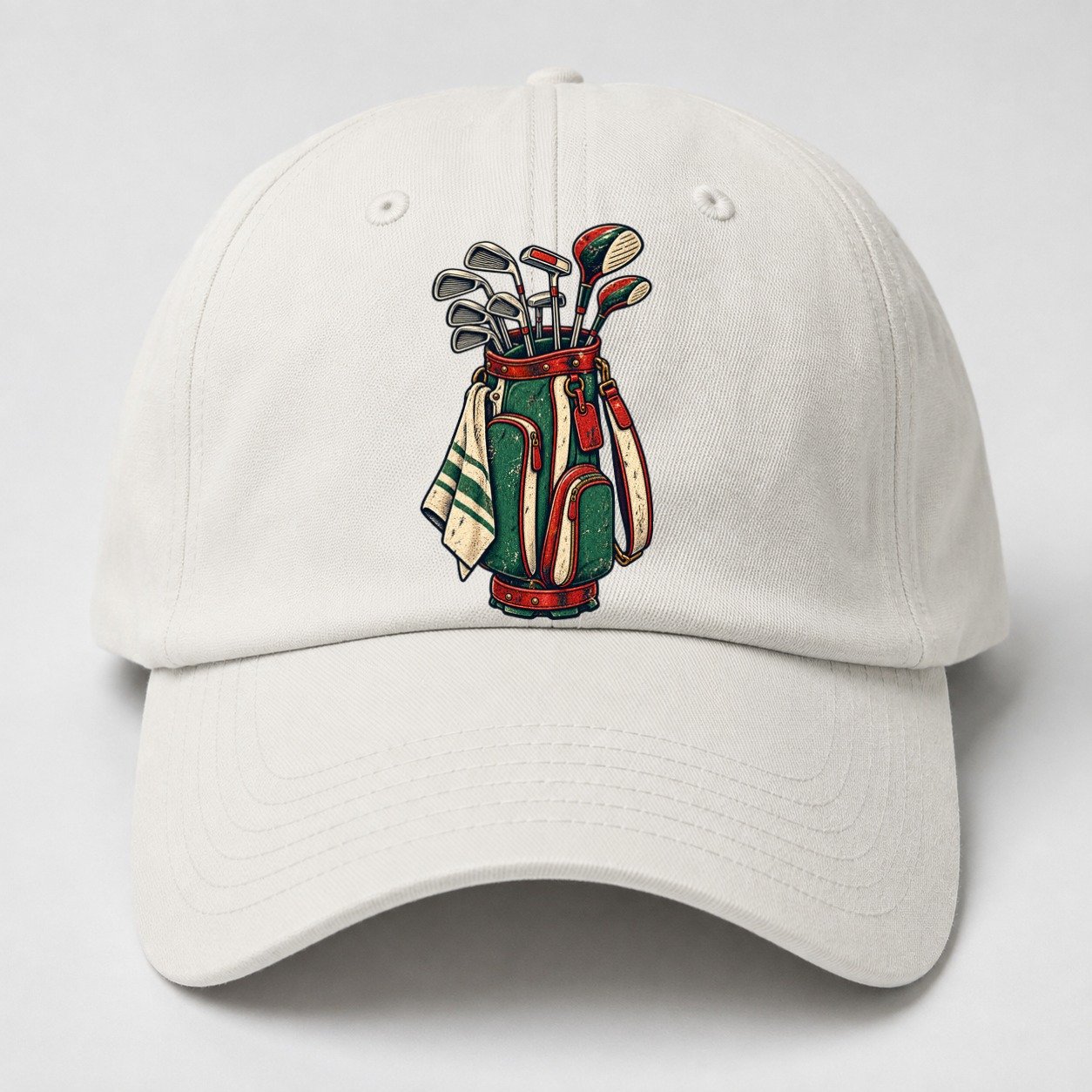 Bag And Clubs Stack Golf Life Baseball Cap – Off White