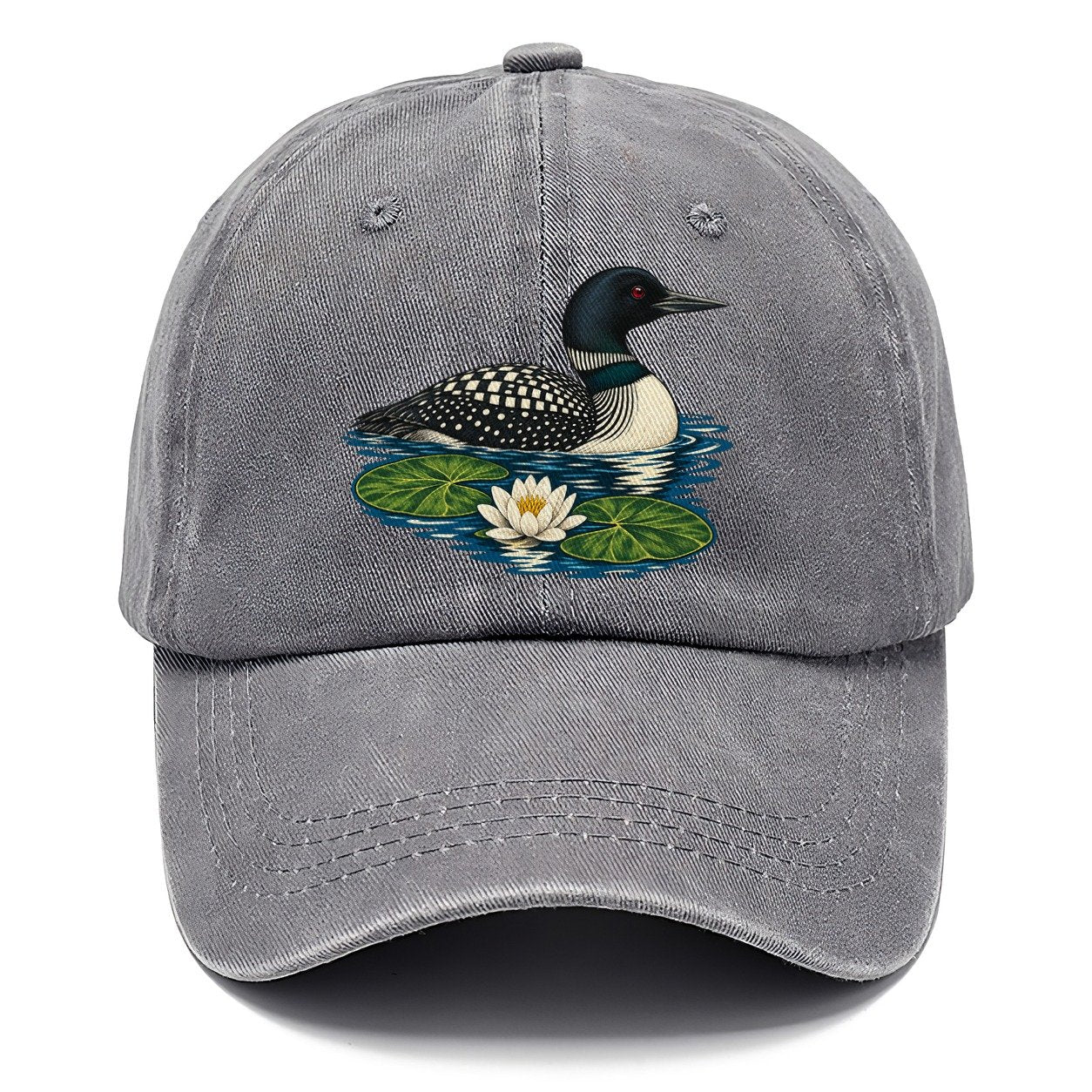 Common Loon And Water Lilies Canada Cultural Icons Classic Cap – Urban Haze