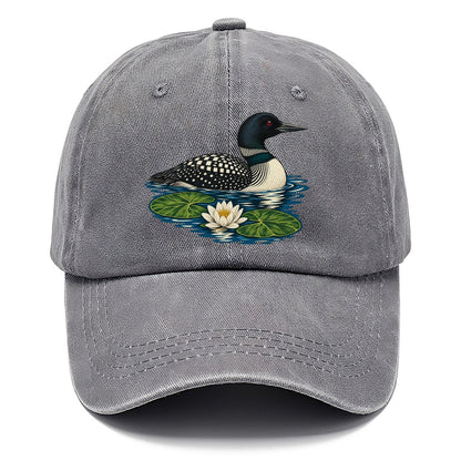 Common Loon And Water Lilies Canada Cultural Icons Classic Cap – Urban Haze