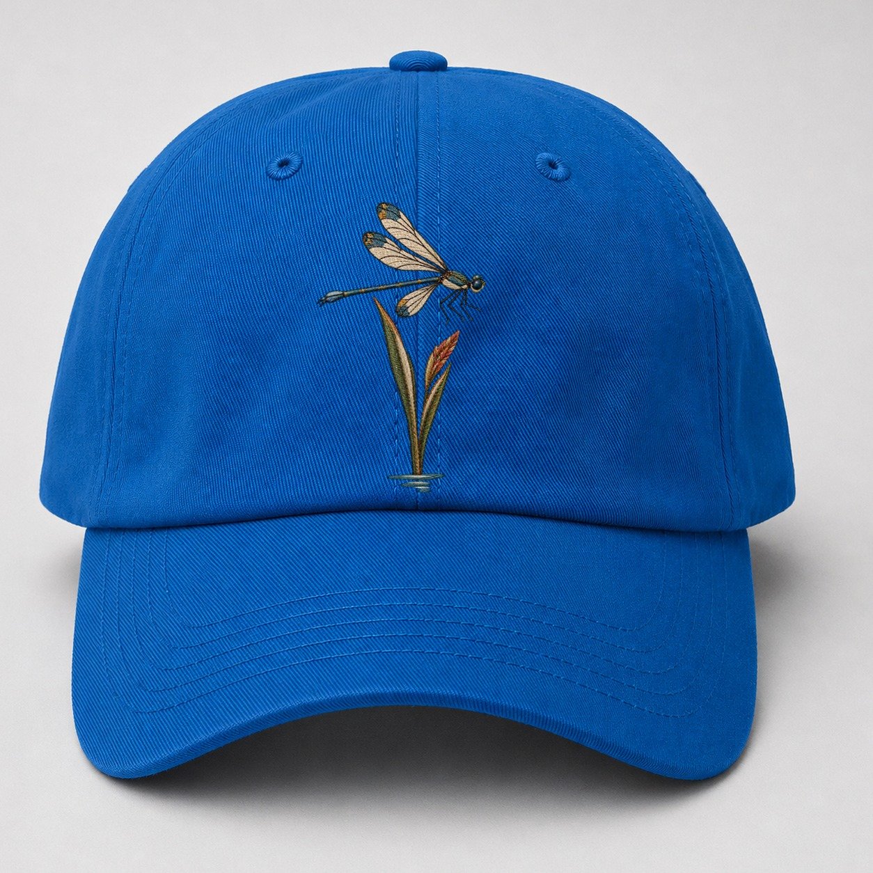 Damselfly Reed Reflection Gentle Wild Baseball Cap – Blue