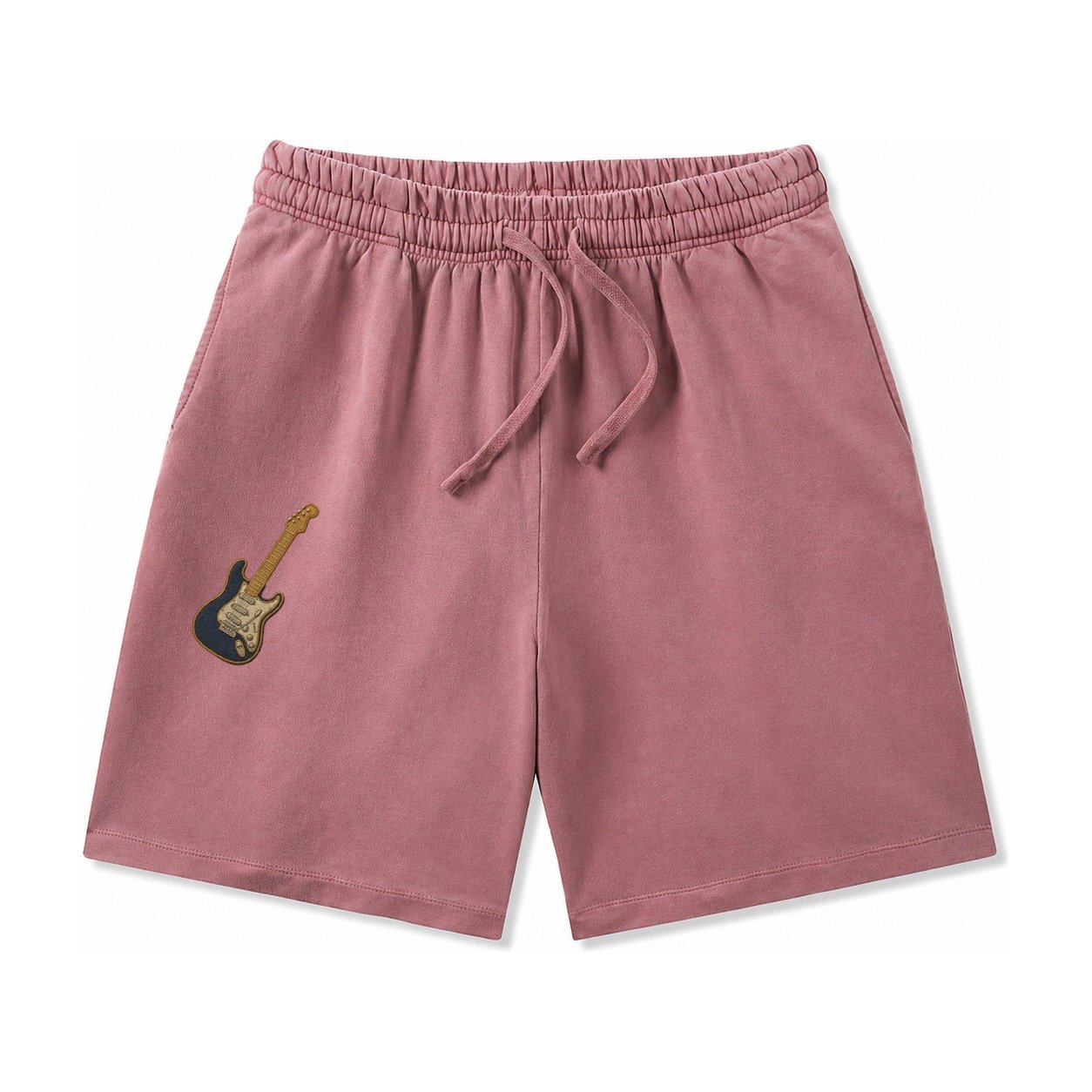 Electric Guitar Washed Shorts – Burgundy