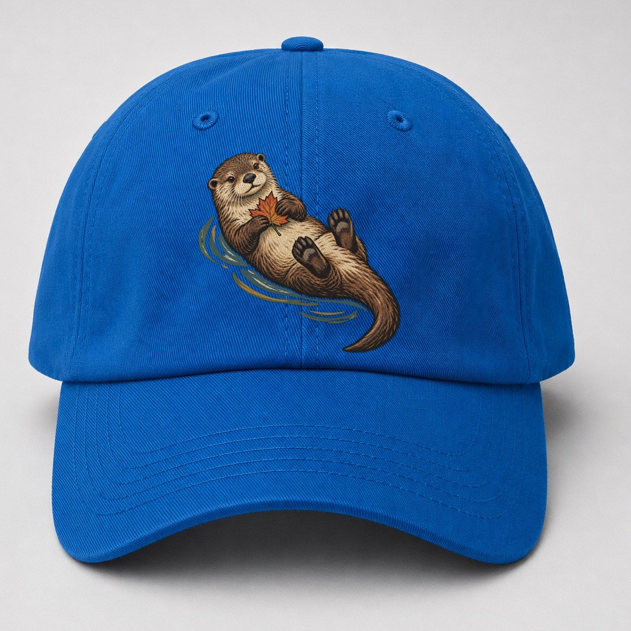 Otter Floating Leaf Gentle Wild Baseball Cap – Blue