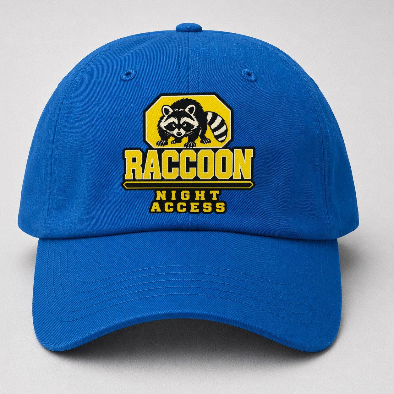 Raccoon Night Access Heavy Duty Baseball Cap – Blue