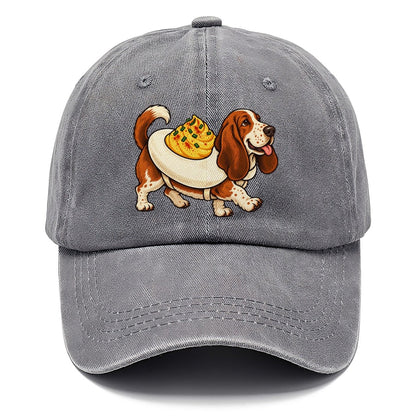 One Basset Hound In Halloween Costume Deviled Egg Costume With A Yolky Yellow Center Halloween Dog Parade Classic Cap – Urban Haze