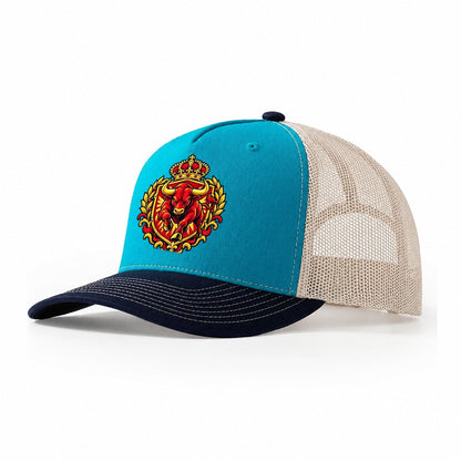 Spain Heraldic Crest Country Logos Trucker Hat – Teal Navy