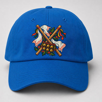 Morris Dance Bells Sticks And Handkerchiefs Uk Culture Heritage Baseball Cap – Blue