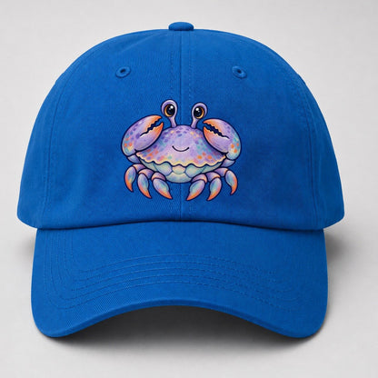Crab Tucked Claw Hug Sea Sprite Baseball Cap – Blue