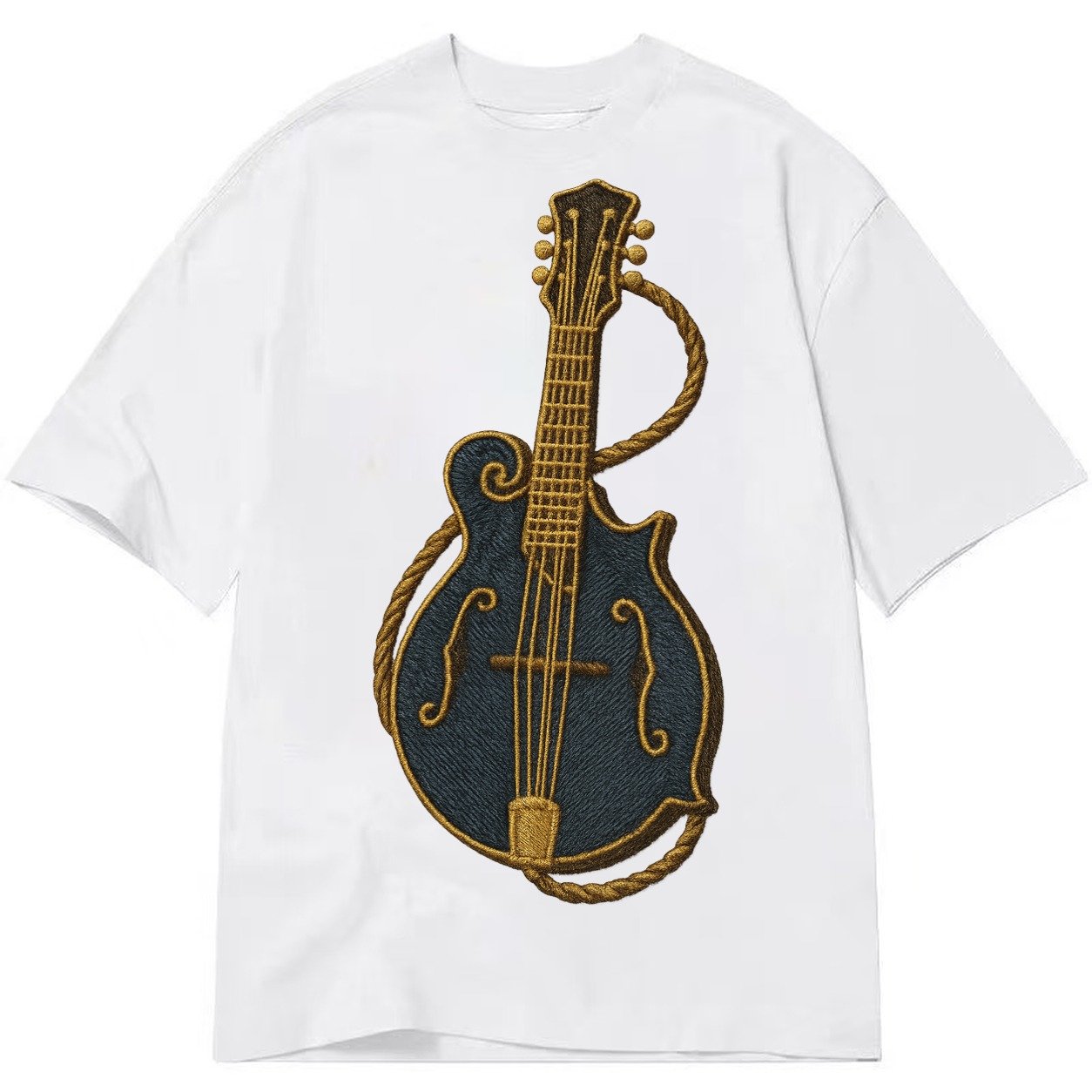 Mandolin Bluegrass Mandolin With F Holes And Double Strings Classic T-shirt – White