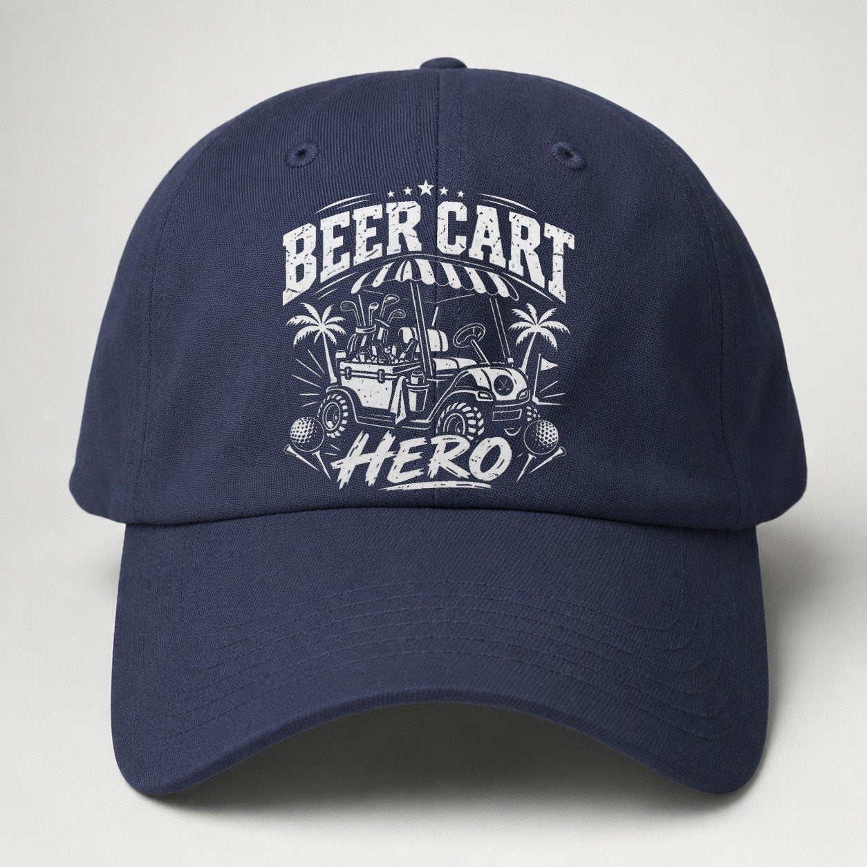 Beer Cart Hero Golf Life Baseball Cap – Twilight Navy