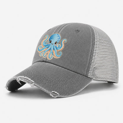 Starfish Little Twist Sea Sprite Washed Trucker Hat – Grey
