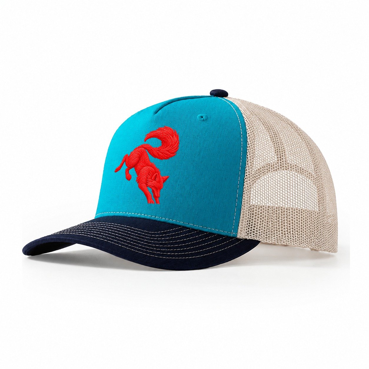 Fox Snow Pounce Micro Motion Mark Trucker Hat – Teal Navy