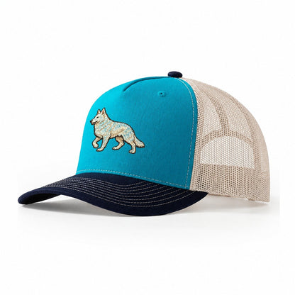 German Shepherd Logo Trucker Hat – Teal Navy
