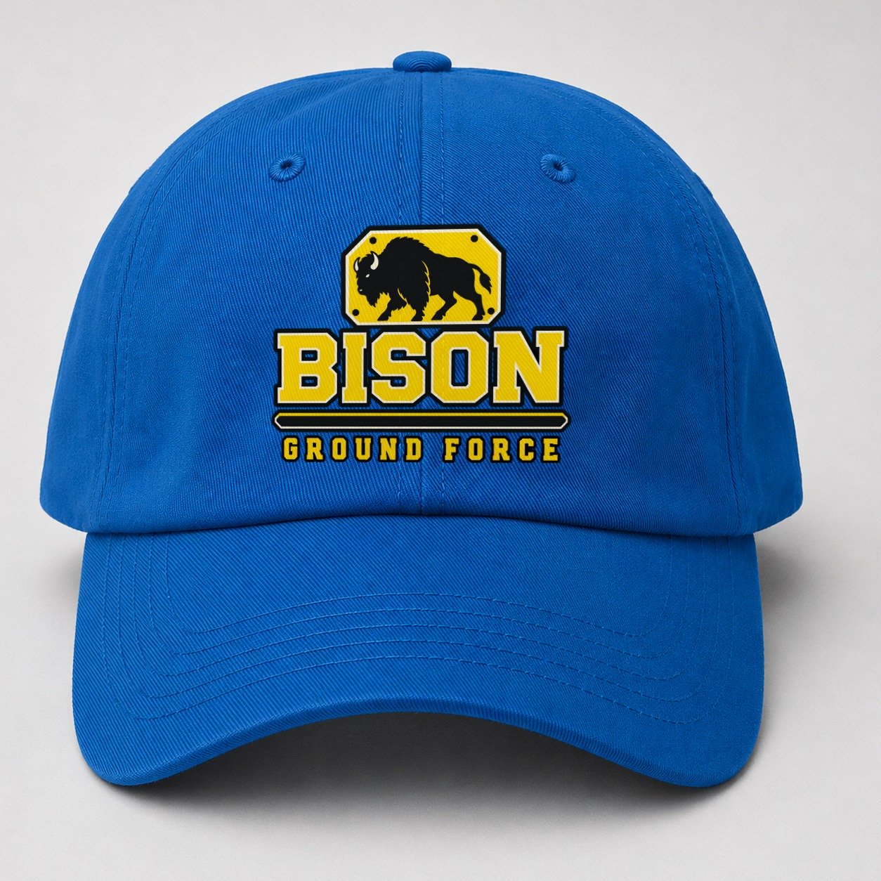 Bison Ground Force Heavy Duty Baseball Cap – Blue