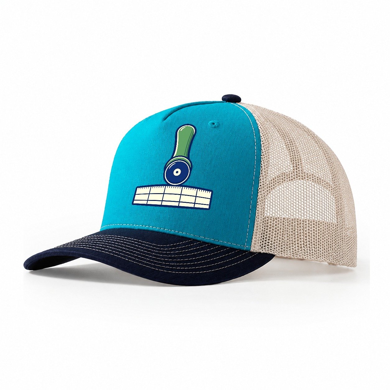 Rotary Cutter And Ruler Sewing And Quilting Trucker Hat – Teal Navy
